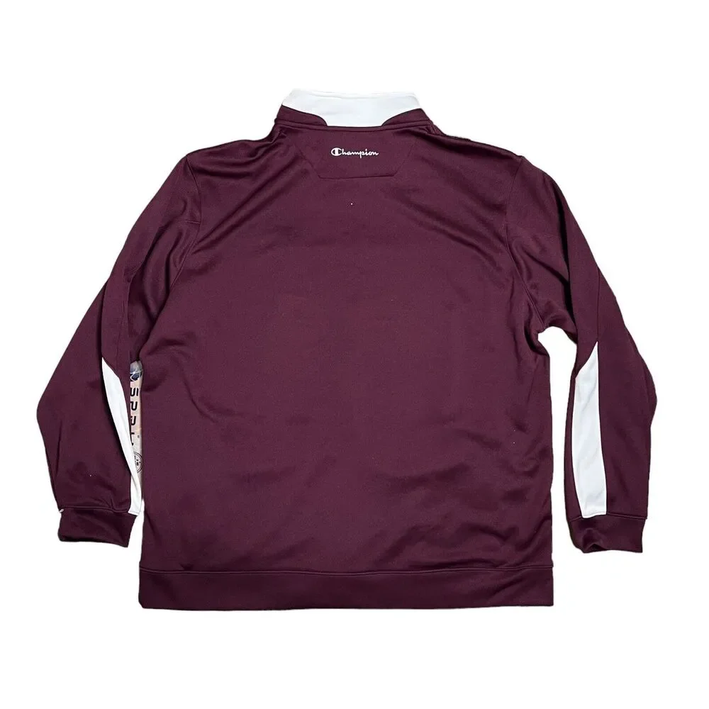 Champion Jacket Men’s‎ 2XL Burgundy Track Logo C Full Zip Athletic Performance